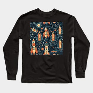 Rocket Pattern Long Sleeve T-Shirt